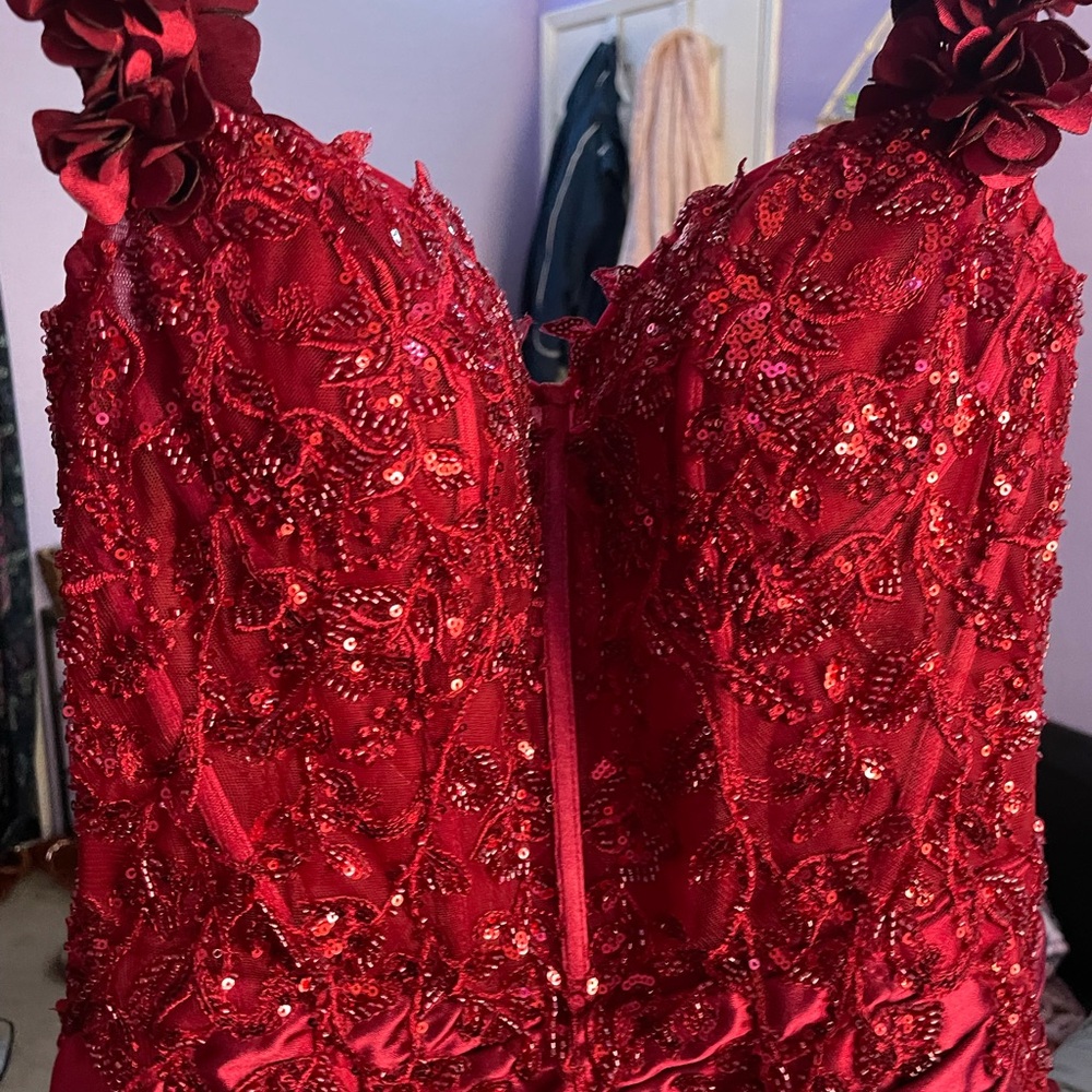 Elegant Red Sequin Dress